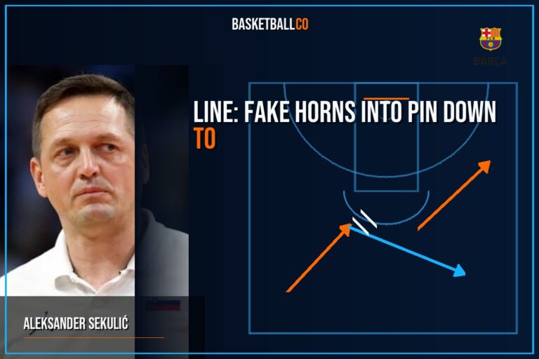Line: fake horns into pin down to create an iso