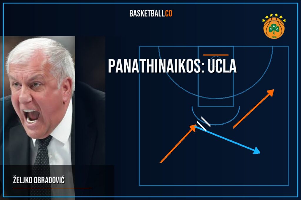 Panathinaikos: UCLA para BALÓN POSTE BAJO y bloqueo directo - ŽELJKO OBRADOVIĆ
