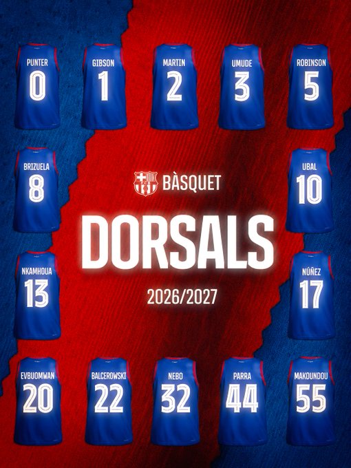 DORSALES DEL FC BARCELONA 26-27