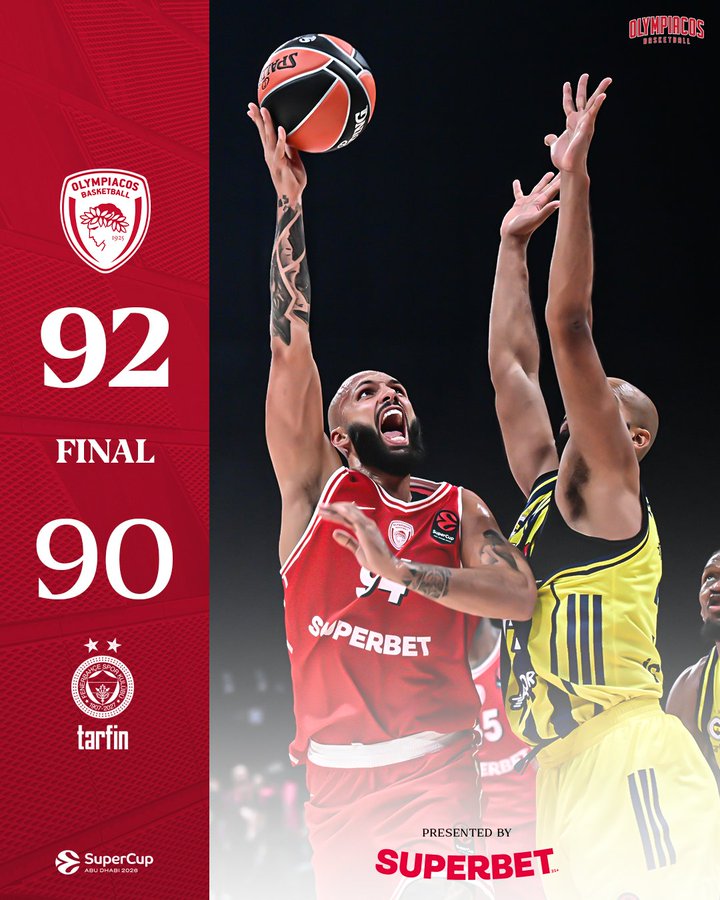 Olympiacos 92-90 Fenerbahçe: Fournier decide en anotación y Braxton Key firma 31 de valoración