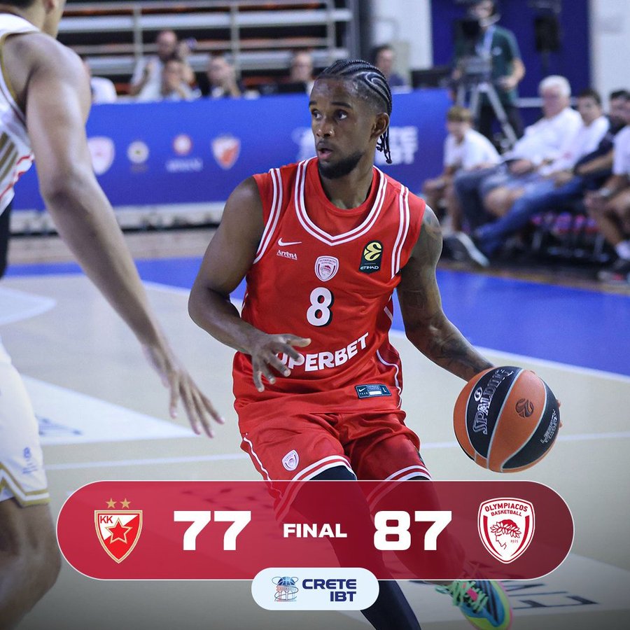 Olympiacos se lleva el torneo de pretemporada de Creta tras superar a Crvena Zvezda (77-87)
