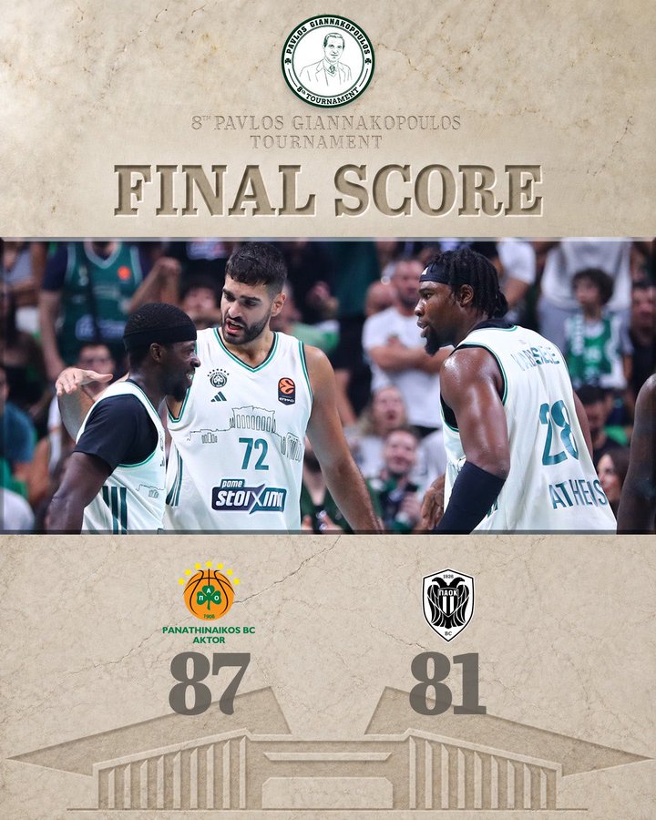 Panathinaikos 87-81 PAOK: Francisco lidera la remontada y Lessort vuelve a ser decisivo