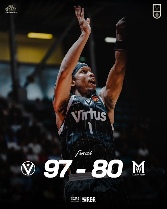 Virtus Bolonia 97-80 Maxima Roma: Diarra lidera la valoración y Bello confirma su buen momento